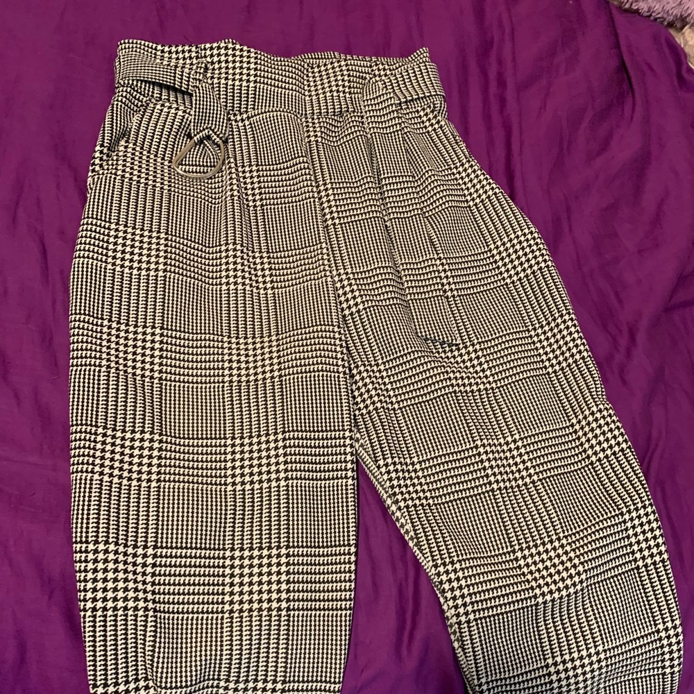Monochrome check trouser